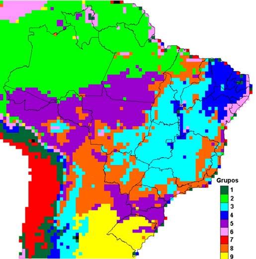 Estudo da variabilidade do NVDI sobre o Brasil, utilizando-se a análise de agrupamentos 87 classificar objetos em grupo.