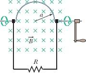 A bobina é submetida a um campo magnético uniforme, de módulo B = 3,50 T, com inicialmente perpendicular ao plano da bobina.