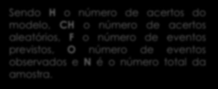 Equitable Threat Score (ETS): 2.5. Materiais e Métodos Mede a fração de eventos que foram previstos corretamente, ajustados pelos acertos que ocorreram aleatoriamente.