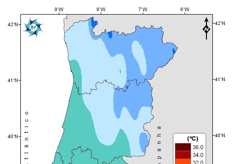 8 ºC em Lamas de Mouro e 15.9 ºC em Faro.