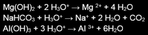 indicado abaixo: Essas substâncias são antiácidos porque: a) Formam cátion metálicos b) Consomem o cátion hidrônio c) Produzem água que dilui o ácido d) Hidrolisam sais Uma solução de um monoácido