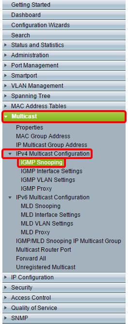 Etapa 2. Verifique a caixa de verificação da possibilidade para ver se há o estado de IGMP Snooping.