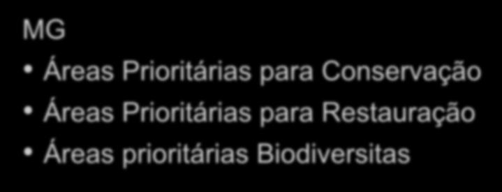 MG Áreas Prioritárias para Conservação Áreas