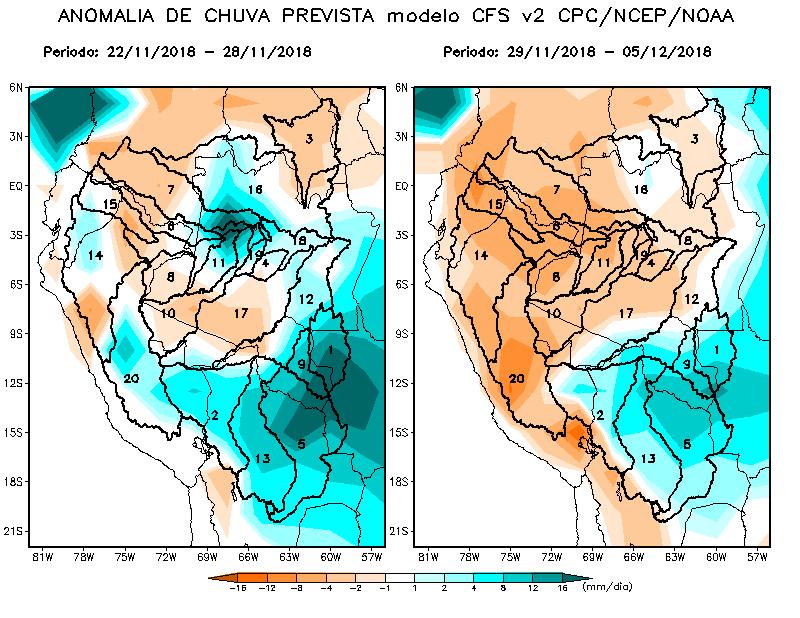 Sistema de Proteção da Amazônia - SIPAM Centro Regional de Manaus - CRMN Prognóstico climático para o período de 22 de novembro a 05 de dezembro de 2018 Fonte: http://origin.cpc.ncep.noaa.