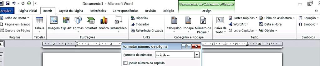 de página e depois clique em Formatar Números de Página.