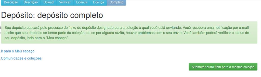 9 ETAPA 9 - Submissão concluída Figura 19: Submissão completa.