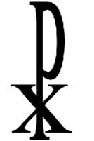 Estas letras, do alfabeto grego, correspondem em português a C e R.
