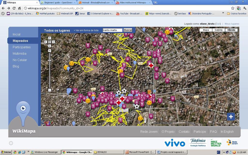 Pontos mapeados na comunidade Complexo do Alemão http://wikimapa.