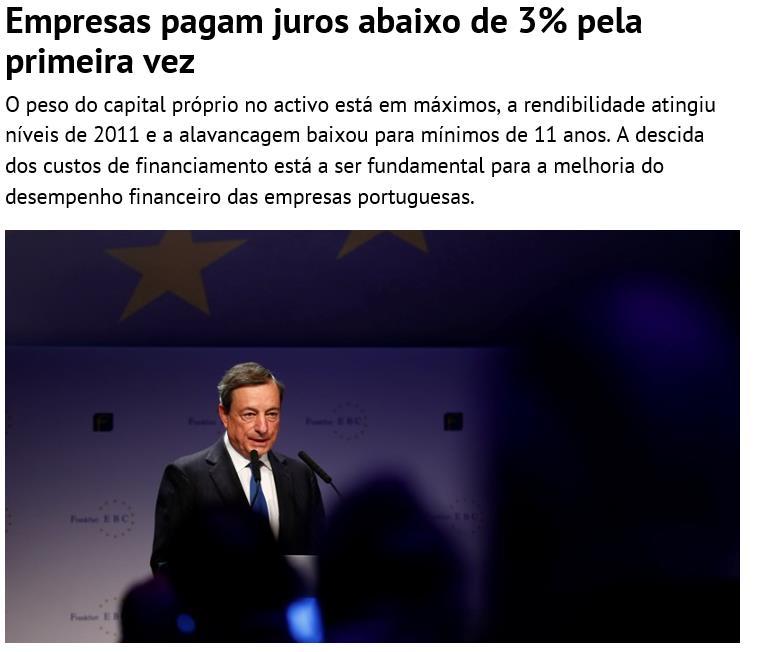 CONDIÇÕES FAVORÁVEIS AO INVESTIMENTO TAXAS DE JURO Juros do financiamento a empresas abaixo de 3% Portugal: Taxas de Juro sobre Novas Operações - Empréstimos (%) - Sociedades não-financeiras 10% 8%