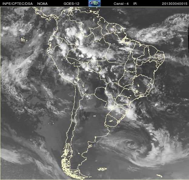 Na interpretação de uma imagem de satélite meteorológico, canal infravermelho, do oceano Atlântico Sul, as regiões com ocorrências de um cavado e o