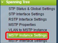Configurar ajustes do exemplo MSTP A página dos ajustes do exemplo MSTP é usada para definir especificações para cada exemplo