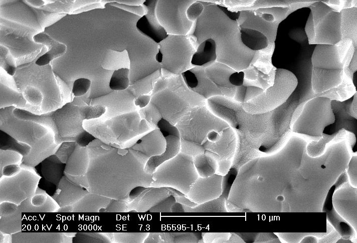 A análise das micrografias apresenta a formação de porosidade no material e, as amostras calcinadas a 900 C e submetidas à sinte rização, mostram maior porosidade.