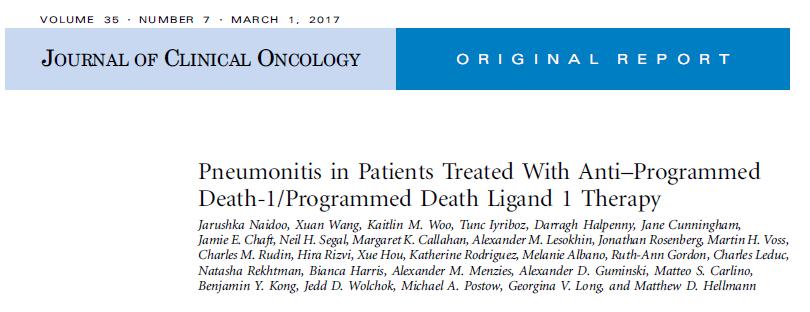 Estudo retrospectivo de Anti-PD-1 / PD-L1 monoterapia ou combinação com Anti-CTL-4 Duas Instituições (MSKCC 2009-2014 Melanoma e tumores sólidos, e MIA 2013-2014 - Melanomas), 915 pacientes, 43 casos