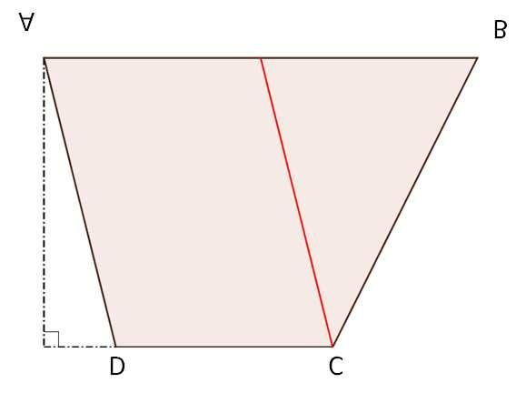 Atendendo aos dados da figura, determina a medida da área do trapézio, utilizando os seguintes processos: (a) Aplicando a fórmula da área do trapézio: (b) Decompondo em