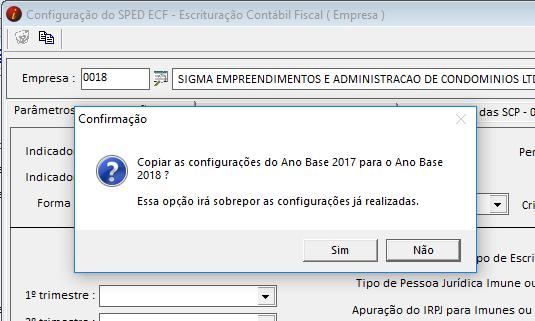 SPED ECF Cópia de Configurações Cópia de