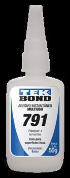 300 (9) CIANOACRILATOS A linha de adesivos instantâneos Tekbond possui excelente qualidade e uma