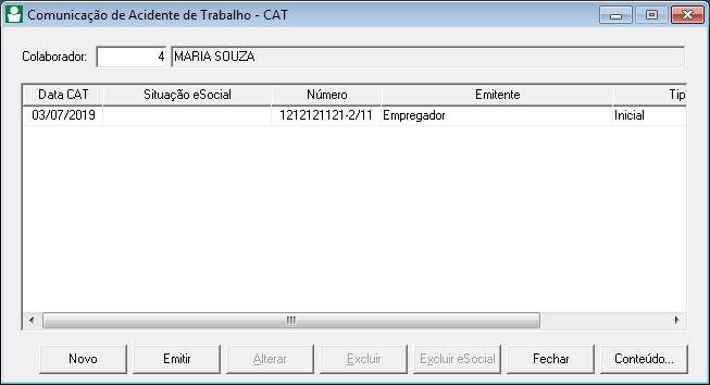 Evento S-2210 Comunicação de Acidente de Trabalho CAT Neste evento, serão enviadas as informações para comunicar um acidente de trabalho, ainda que haja ou não o afastamento do empregado de suas