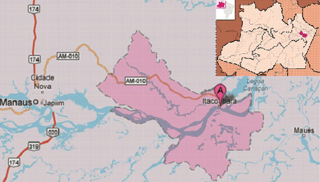 14 Figura 1. Mapa da localização geográfica de Itacoatiara, em relação a Manaus (AM). Fonte: Google, MapLink, 2012.