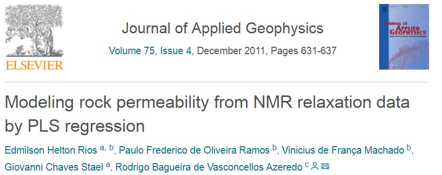 Estimadores de permeabilidade por RMN 7 A RMN é um dos poucos perfis geofísicos capazes de entregar estimativas de permeabilidade!