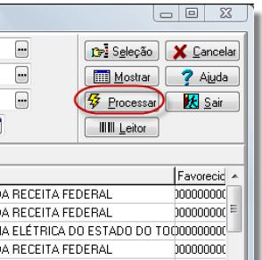 Clique em Processar para gerar a preparação da remessa: 4.