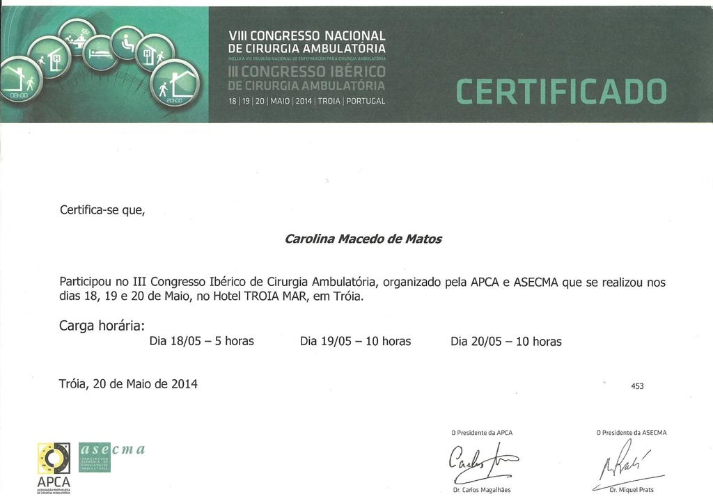 B. CERTIFICADO DE PARTICIPAÇÃO NO III