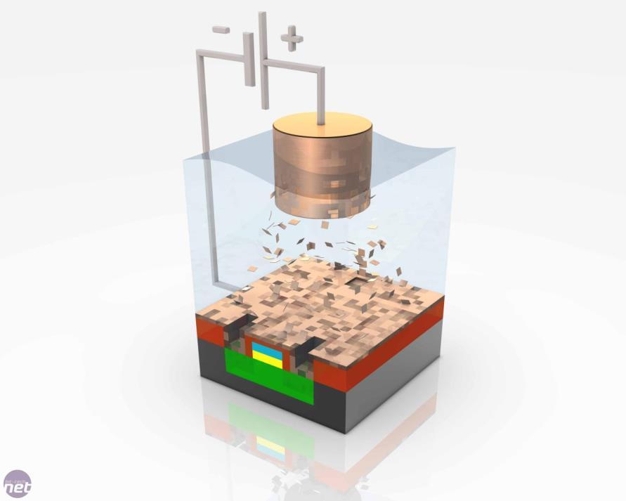 buracos Uma solução salina + cobre + energia