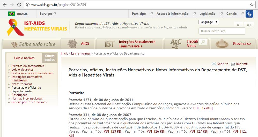 br/pagina/notas-tecnicas Portarias, ofícios, Instruções Normativas e Notas