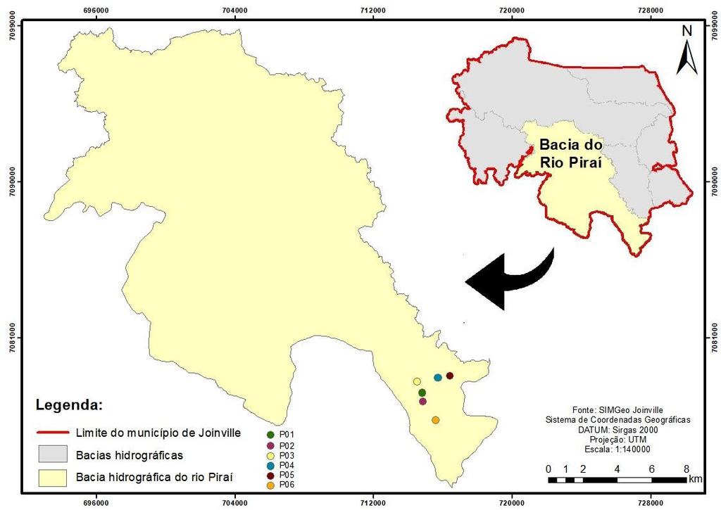 45 Os pontos P01 e P02 estão localizados exatamente sobre a área de terraplenagem onde serão construídos os prédios da universidade, mostrada na área vermelha circulada na Figura 17.