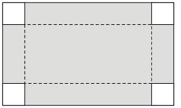 pontilhadas. a) DETERMINE o perímetro da folha de papelão após a retirada dos quatro cantos. b) DETERMINE a área da folha de papelão após a retirada dos quatro cantos.