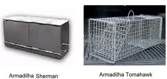 229 Figura 140: Modelos de armadilhas que utilizadas para mamíferos de pequeno porte. Fonte: Construnível, 2012.