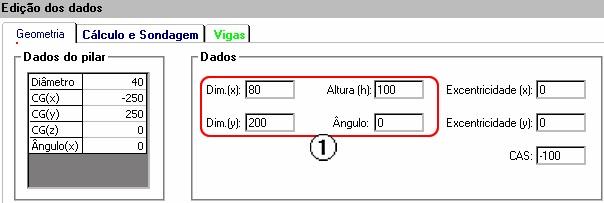 (1) Selecione os pilares: P2, P3 e P4 ; (2) Clique na seta esquerda para indicar que os pilares, receberão uma sapata igual a sapata modelo S1 ; OBS.