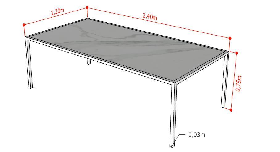 DETALHES PARA SERRALHERIA MESA DE JANTAR 2,40 X 1,20 X 0,75H METALON BRANCO TAMPO EM MARMORE CARRARA INDICAÇÃO SERRALHERIA CR SERRALHERIA ITATIBA INDICAÇÃO DE MARCENARIA MARCENARIA SÃO JOSÉ