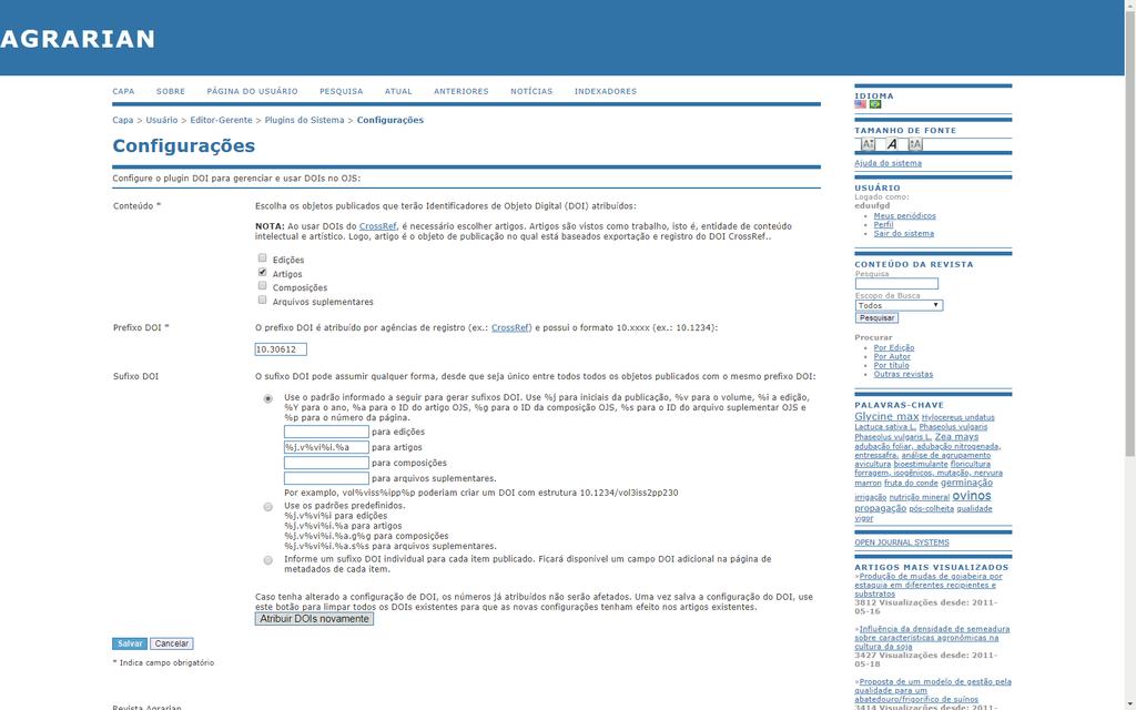 dos serviços diretamente à ABEC. Em relação à questão técnica, a princípio, realizamos uma pesquisa para obter informações sobre quais procedimentos deveriam ser adotados para a obtenção dos DOIs.