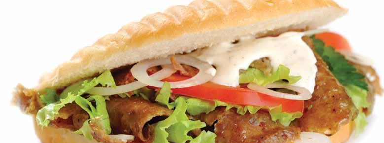 KEBAB SANDWICH 17 STARTERS Ingredients: A Saffa Seekh Kebab Jumbo size bread (horizontal cut pieces) 2 tomatoes, sliced 1 cucumber, sliced Green chilli sauce 2 boiled eggs, mashed 8 ounce butter 1