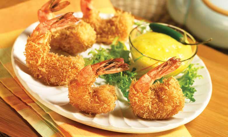 STARTERS 24 KHAYRAT CRISPY AND JUICY BREADED SHRIMPS Ingredients: 1/2 to 1 lb Khayrat Breaded Shrimps 8 oz softened cream cheese 1/3 cup mayonnaise