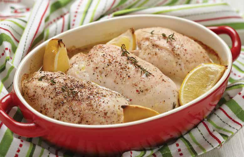 37 MAIN COURSE ARABIC CHICKEN WITH LEMON & THYME Ingredients: 2 (4 lb) tender A Saffa Tender Chicken Breasts 3 4 cup salad oil (1/2 canola & 1/2 olive) 2 3 cup lemon juice 2 tbsp thyme 1 tsp garlic
