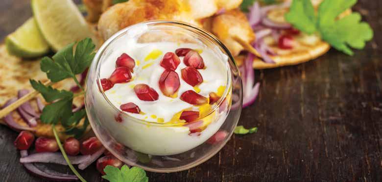 DESSERTS 50 SPICED POMEGRANATE AND ORANGE CARAMEL Ingredients: 1/4 cup Khayrat Pomegranate Pulp 1/2 cup Khayrat Orange Pulp 1 cup granulated sugar 3/4 cup dark