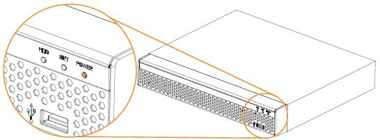 2 Aparência do NVR 2.1 O Painel Frontal 2.1.1 O Painel Frontal (Apenas para fins informativos) No. Botão ou luz indicadora Função 1 Luzes indicadora Indicação de energia, rede e HD 2 USB2.