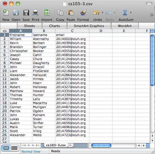 Tokens - importar respondentes criados numa lista de Excel Criar uma folha de Excel com os campos firstname, lastname