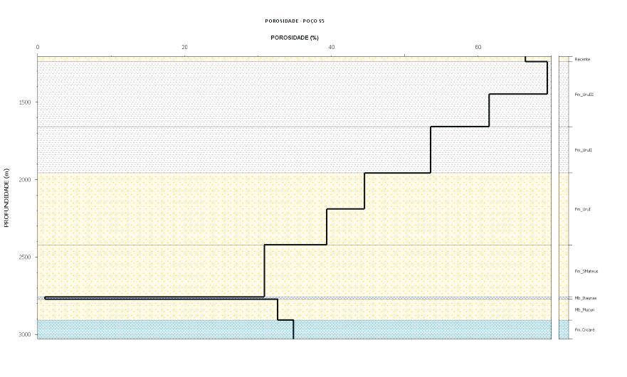 (m) 5000 TEMPERATURA - Poço S2 TEMPERATURA (%) 50 100 150 200 Formação Urucutuca VII Formação Urucutuca VI Formação Urucutuca V Formação Urucutuca IV Formação Urucutuca III Formação Urucutuca II