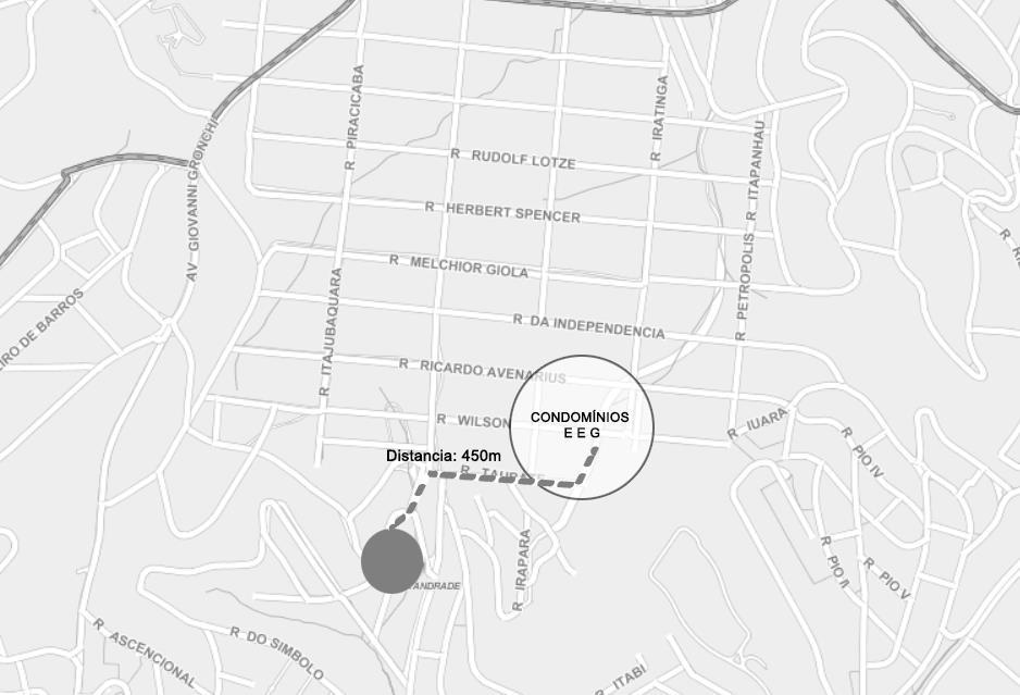 Figura 17 - Mapa com a localização de bibliotecas no entorno dos Condomínios de Paraisópolis Fonte: Mapa digital