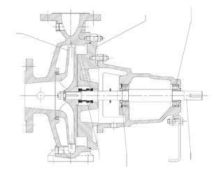 PRESSURIZAÇÃO / PRESSURIZATION NNJ/ VNNJ Bombas normalizadas EN733 Normalized Pumps EN733 13B 06A Desenho de corte I Sectional Drawing 01A 65A 13A 02 Execuções especiais I Special executions 65B