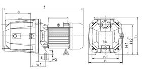 CONSTRUCTION MATERIALS Pump body: Cast iron Impeller: Noryl Shaft: AISI 420 stainless steel Seal: Mechanical JET-A A série JET-A é constituída por bombas auto-ferrantes, em ferro fundido, adequada