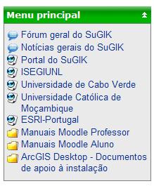 1. Link de acesso ao Portal SuGIK (para acesso a informação detalhada sobre o Projecto SuGIK) 2.