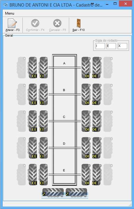 inclusão de chassis específicos com eixos e posição de pneus inexistentes.