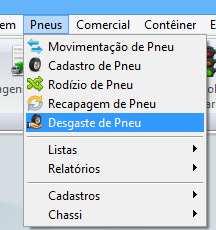 Desgaste de pneus. O sistema irá lançar o desgaste dos pneus automáticamente através da tela de lançamento de viagens localizada em menu Transportadora > Viagens e fretes (veiculos próprios).