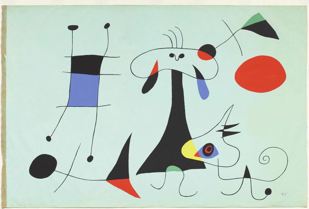Figura Adaptada de Miró, O Sol, serigrafia sobre tela, 99. Interprete e reinvente as seis formas que compõem a imagem.