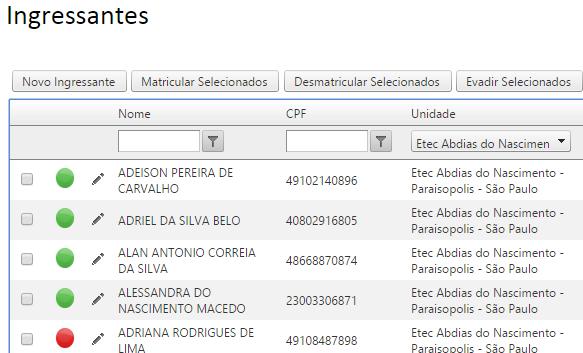 Incluindo o Aluno Ingressante que não consta na lista da FAT Descrição: Nessa atividade, o Diretor pode incluir um aluno que não estava na lista produzida pela FAT. 1.