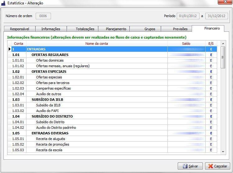 GUIA FINANCEIRO Apenas são mostradas aqui as informações capturadas do fluxo de caixa.