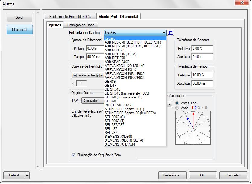 5.2 Tela Diferencial > Ajuste Prot.